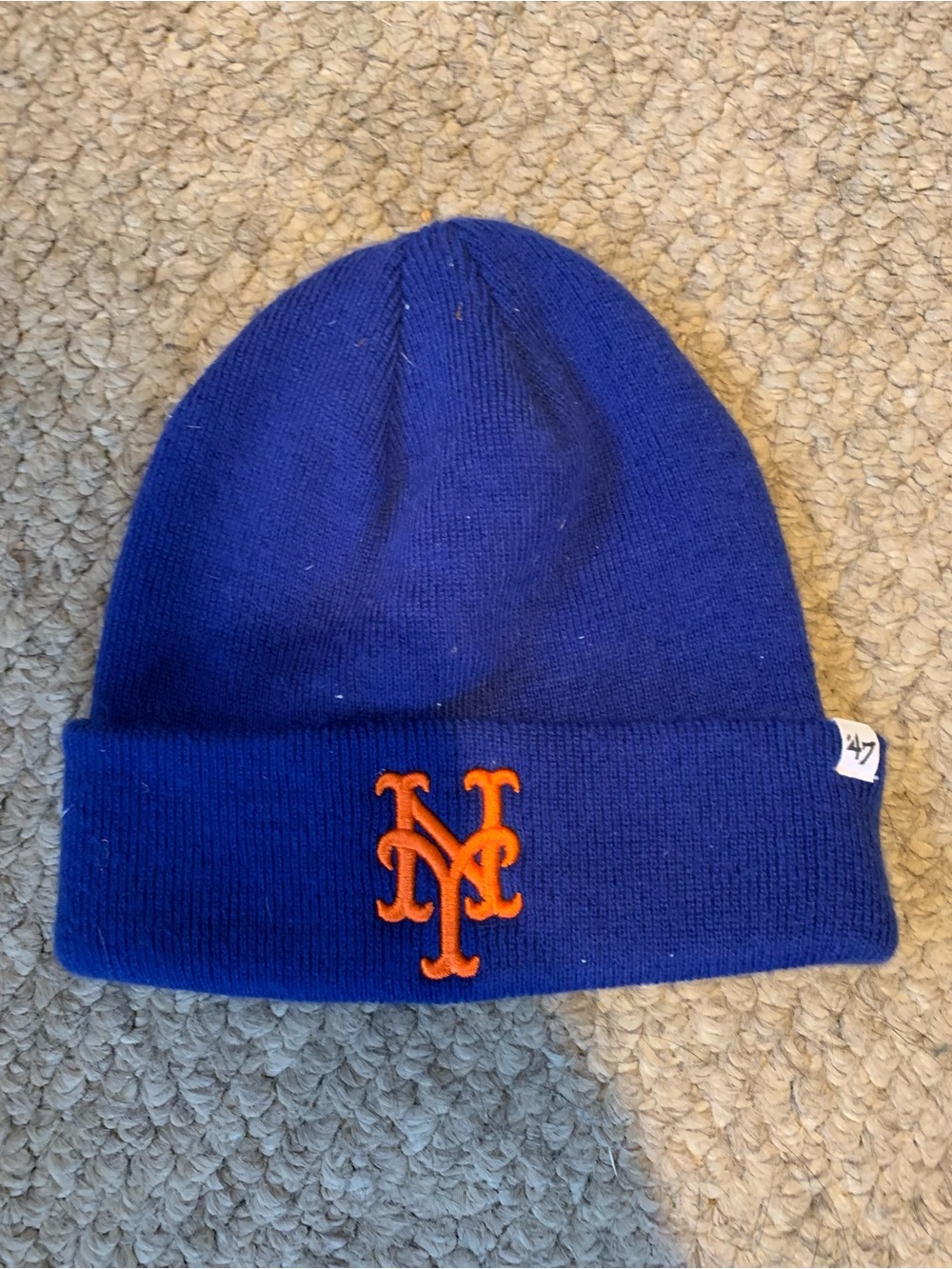 47 Brand Kids Royal Blue Beanie with Orange NY Logo